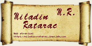 Miladin Ratarac vizit kartica